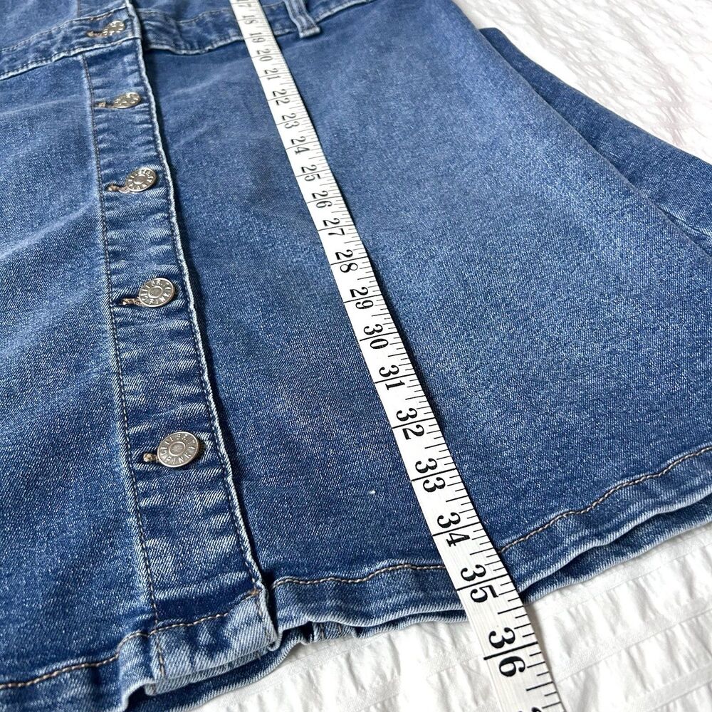 Celebrity Pink Denim Dress Juniors Size XXL Stretch Button Up Medium Wash - Picture 12 of 13